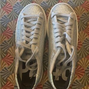 P448 Women's Silver Glitter Sneakers